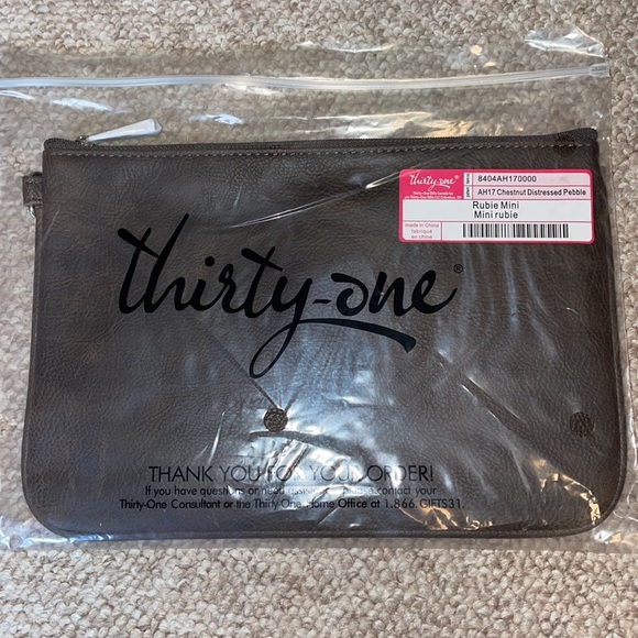 Thirty-One Rubie Mini in Chestnut Distressed Pebble NIP - Picture 4 of 5
